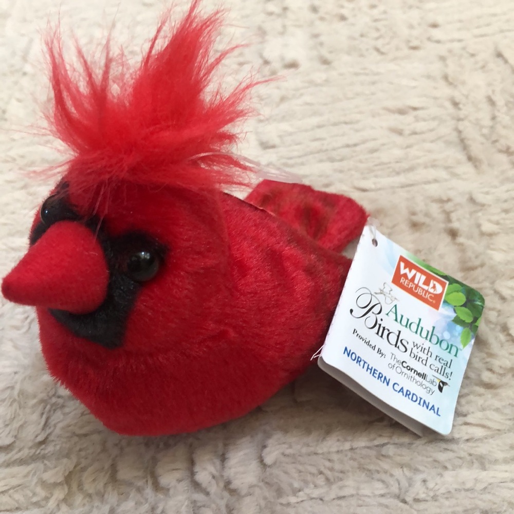 Northern Cardinal plush with real bird calls NWT